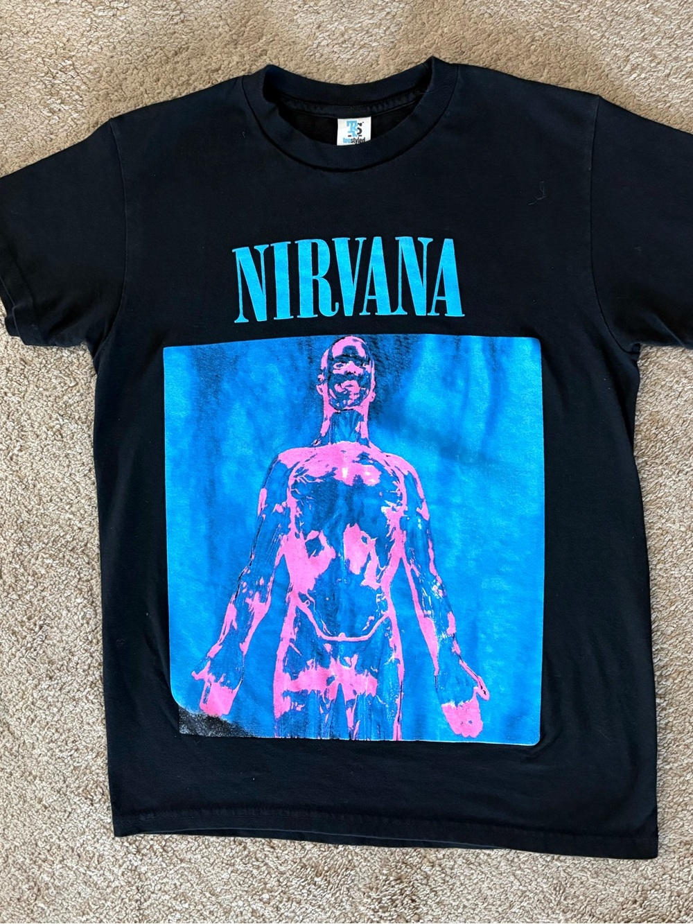 NIRVANA Black Short-Sleeve Tee The Visible Man for Single Silver size Small